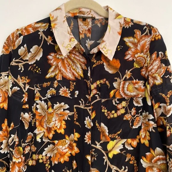 Kobi Halperin 100% silk floral button down blouse - Picture 2 of 5